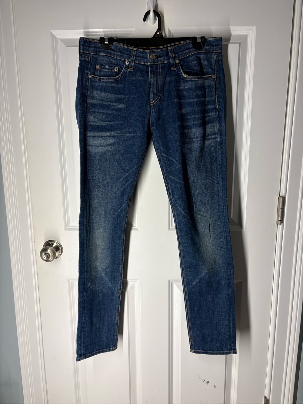 Rag & Bone The Dre Boyfriend Dark Blue Jean Straight-Leg Jean